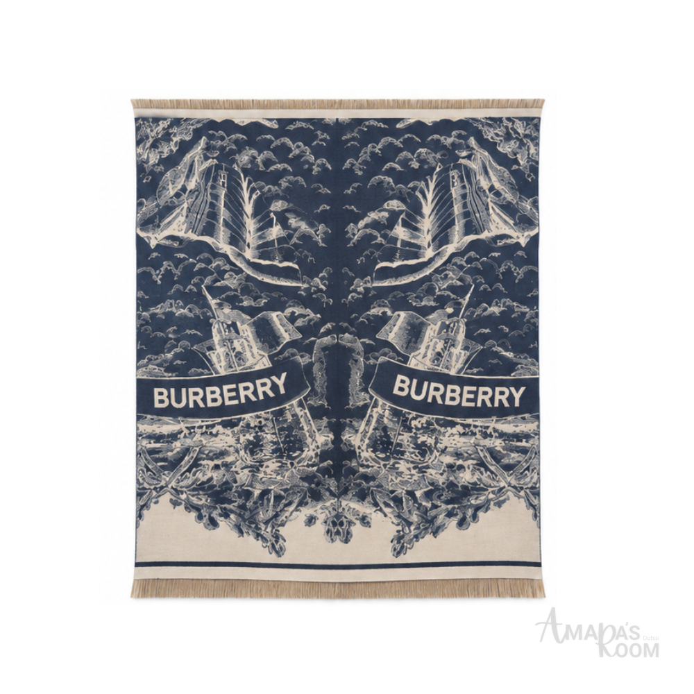 Burberry | Shawl Knight Cashmere Navy Blue - View 1