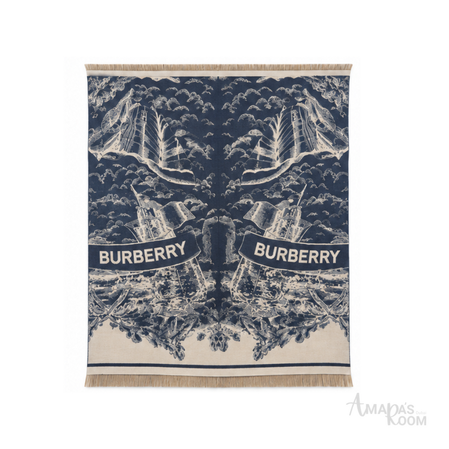 Burberry | Shawl Knight Cashmere Navy Blue - View 1