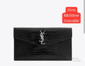 Saint Laurent Uptown Crocodile-Embossed Leather Pouch – Black - View 4