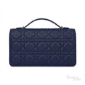 Dior Cannage Flap Bag with Top Handle – Blue - View 4