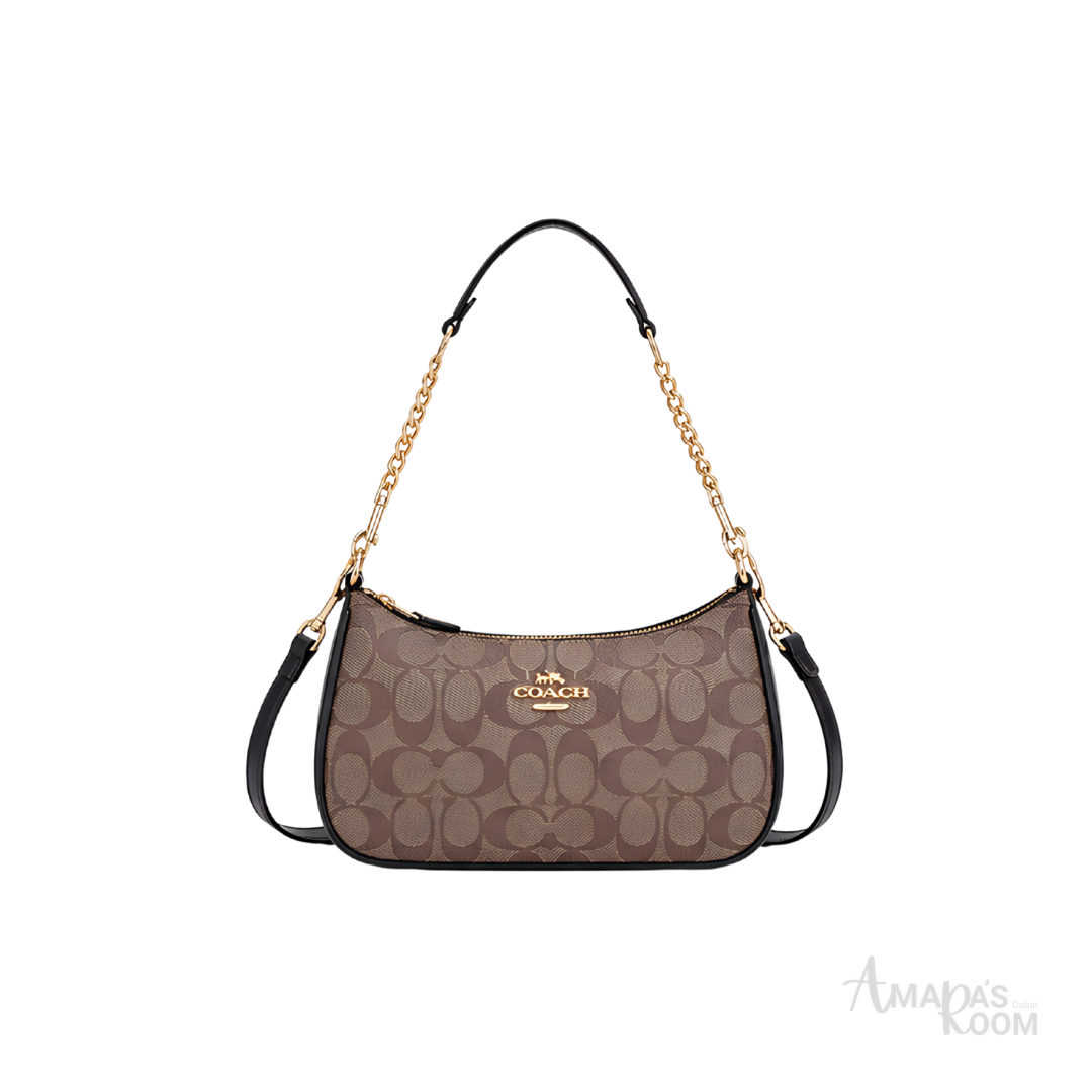 Coach Signature Canvas Shoulder Bag – Brown - View 1