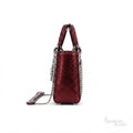 Dior Lady Dior-Style Mini Handbag – Glossy Burgundy - View 3