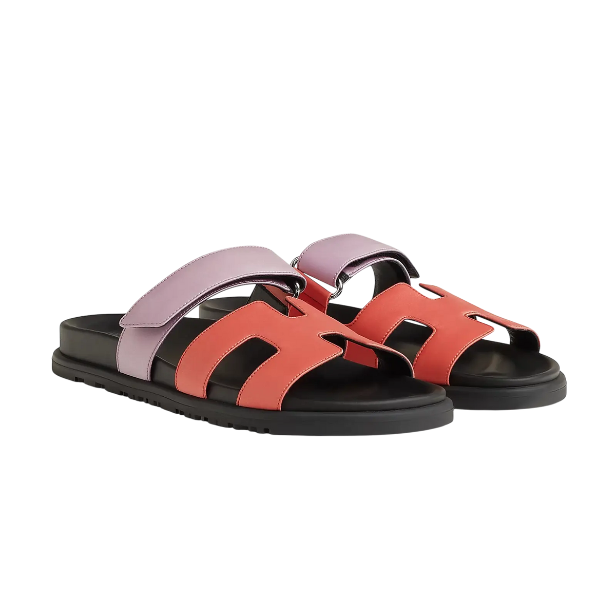 Hermès Chypre Sandals – Rose Pêche / Violet Pétale - View 1