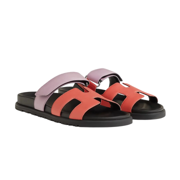 Hermès Chypre Sandals – Rose Pêche / Violet Pétale - View 1