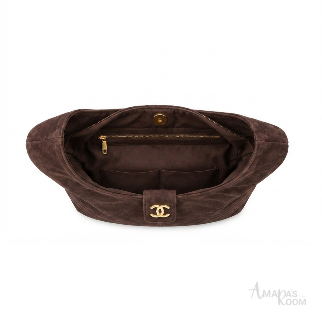 Chanel Suede Hobo Bag – Chocolate Brown - View 4