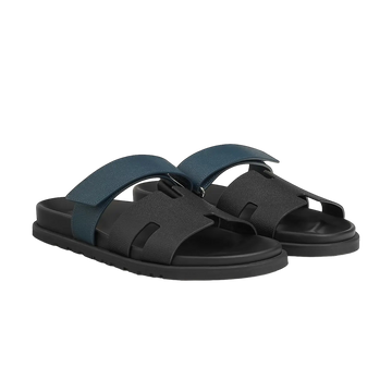 Hermès Chypre Sandals – Noir / Bleu Céleste - View 1