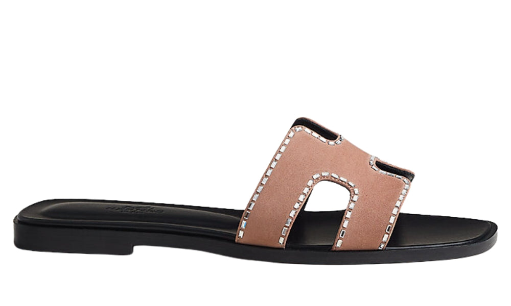 Oran Leather Slides – Pearl Pink – Amara UAE