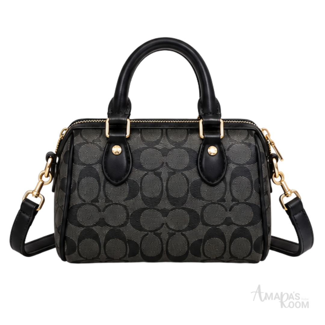 Coach Bag | Mini Rowan Crossbody Bag – Charcoal – Black Signature