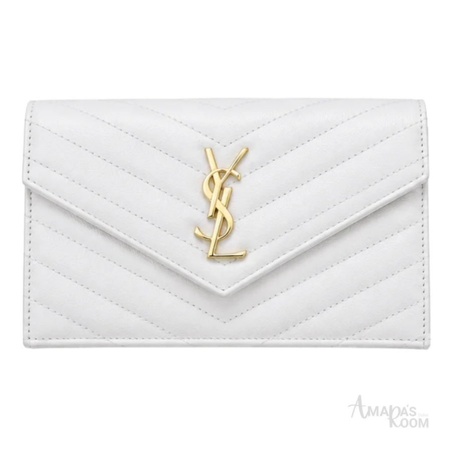 YSL Bag | Cassandre Wallet on Chain White