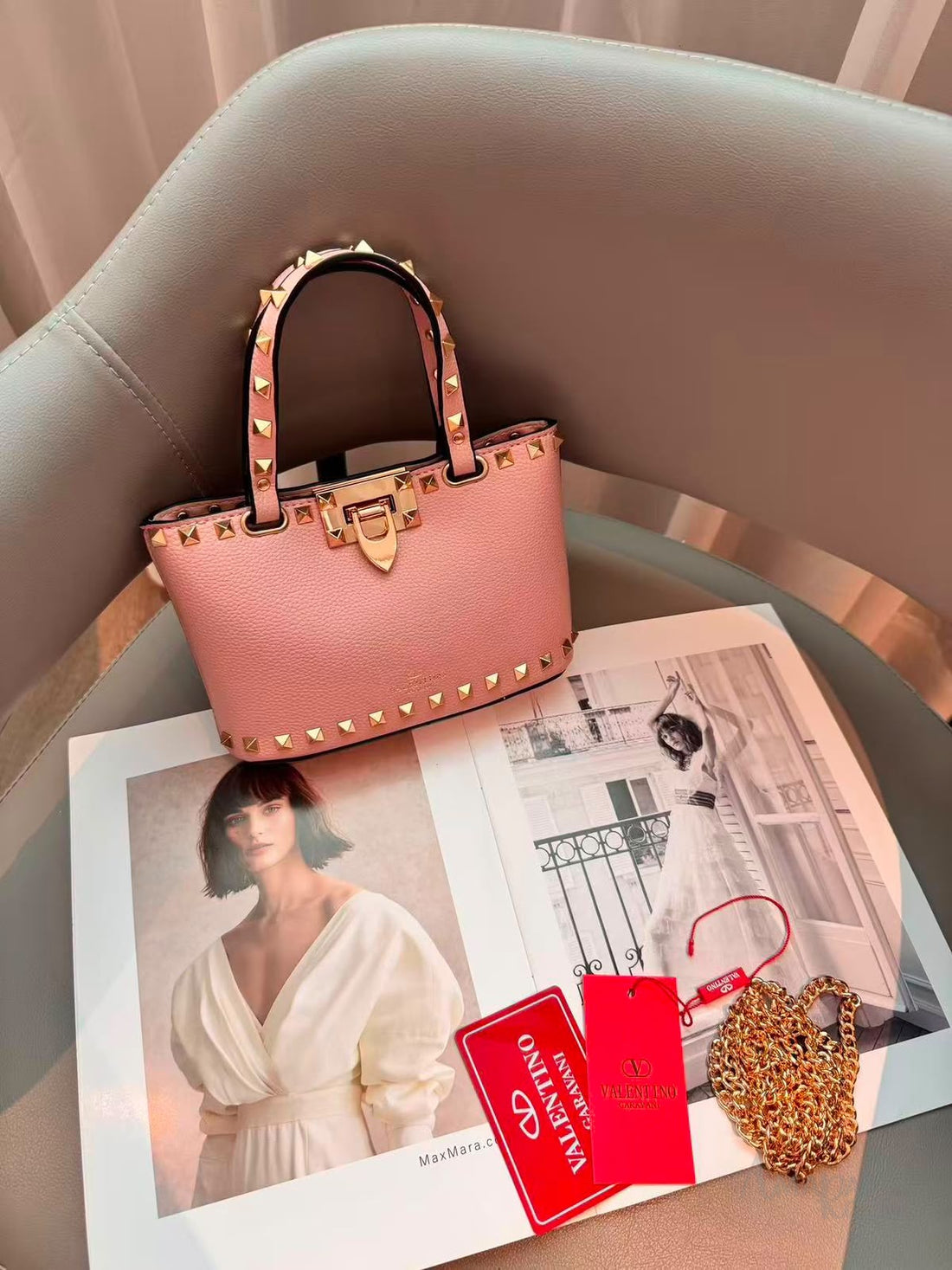 Valentino Bag Garavani Rockstud Mini Grainy Calfskin – product view