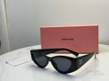 Miu Miu Mu Sunglasses 06YS Black Cat-Eye - View 3