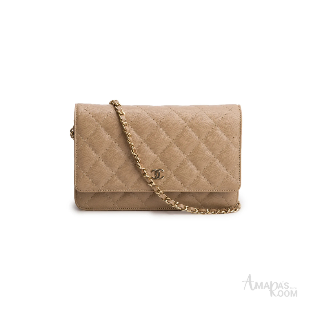 Chanel Quilted Caviar Leather Wallet on Chain - View 1