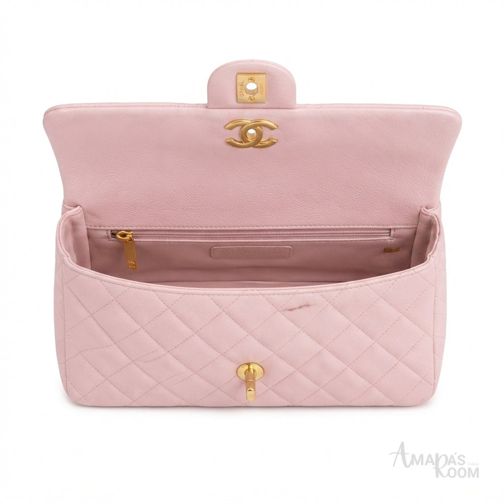 Chanel Classic Flap Bag – Pink Quilted Leather - View 3