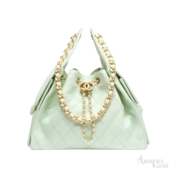 Chanel 25 Small Handbag – Light Green Gold - View 1
