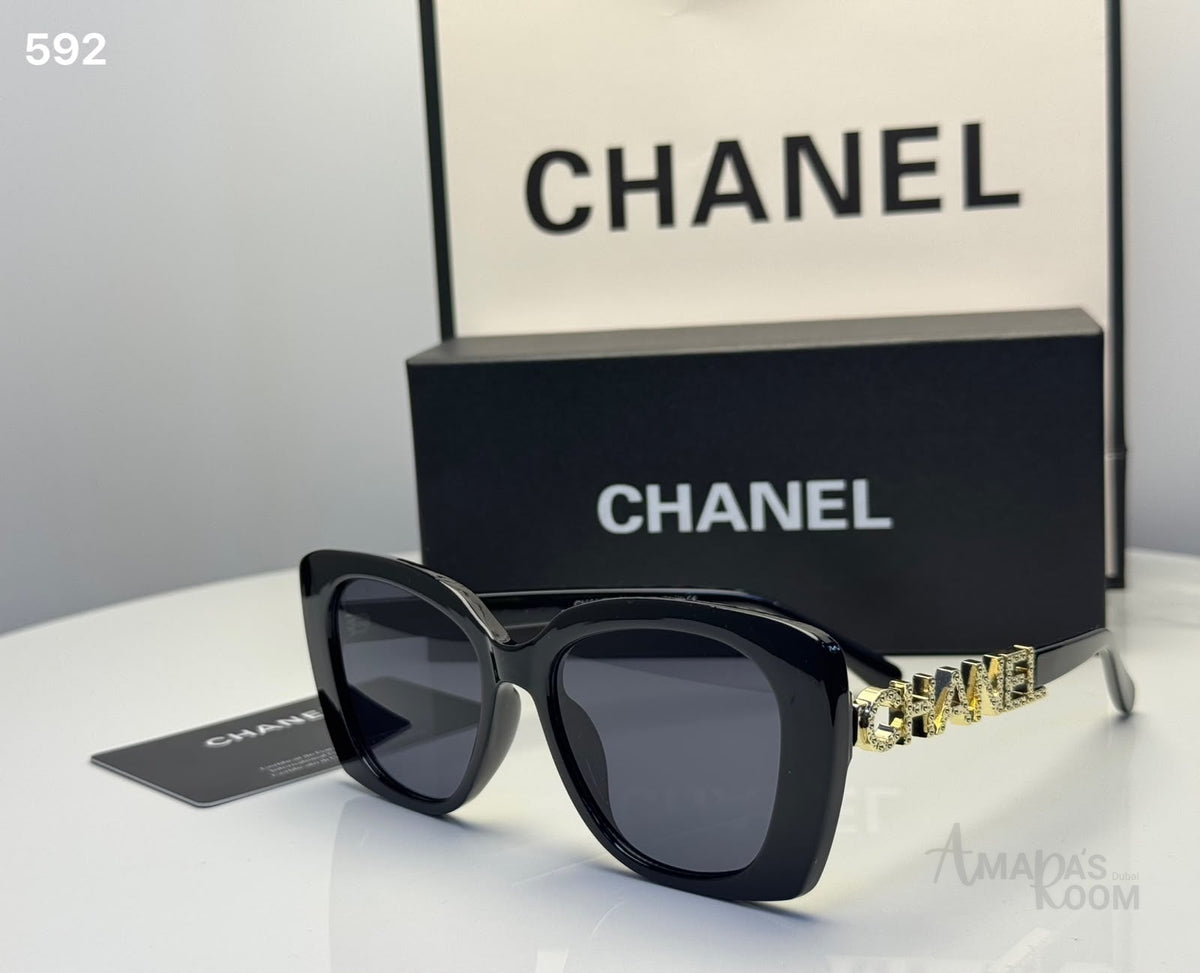 Chanel Sunglasses 5422B Black Acetate & Diamante - View 2