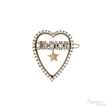Dior Jewelry | Crystal Heart JAdior Barrette Gold