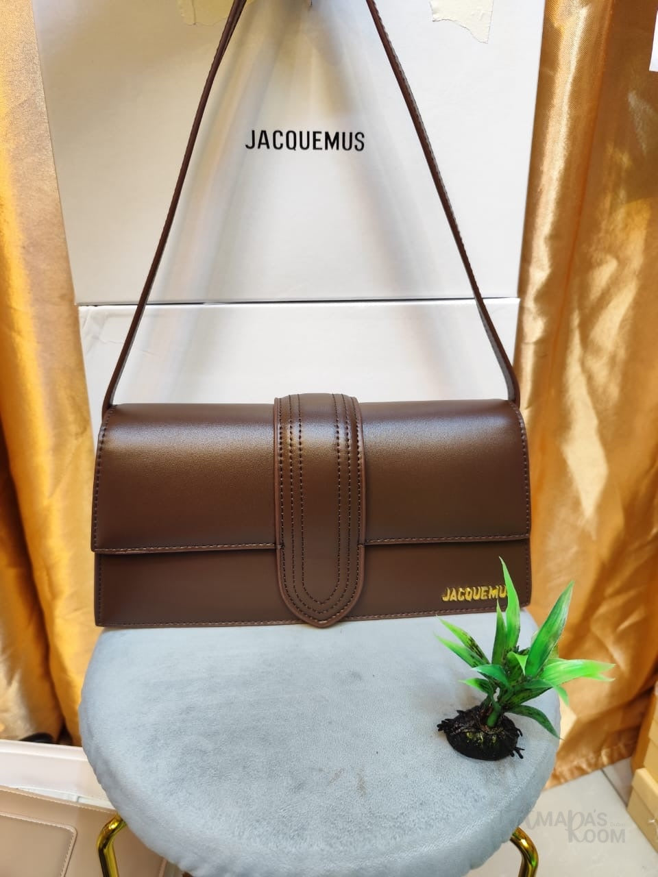 Jacquemus Leather Shoulder Bag – Burgundy & Dark Brown - View 5