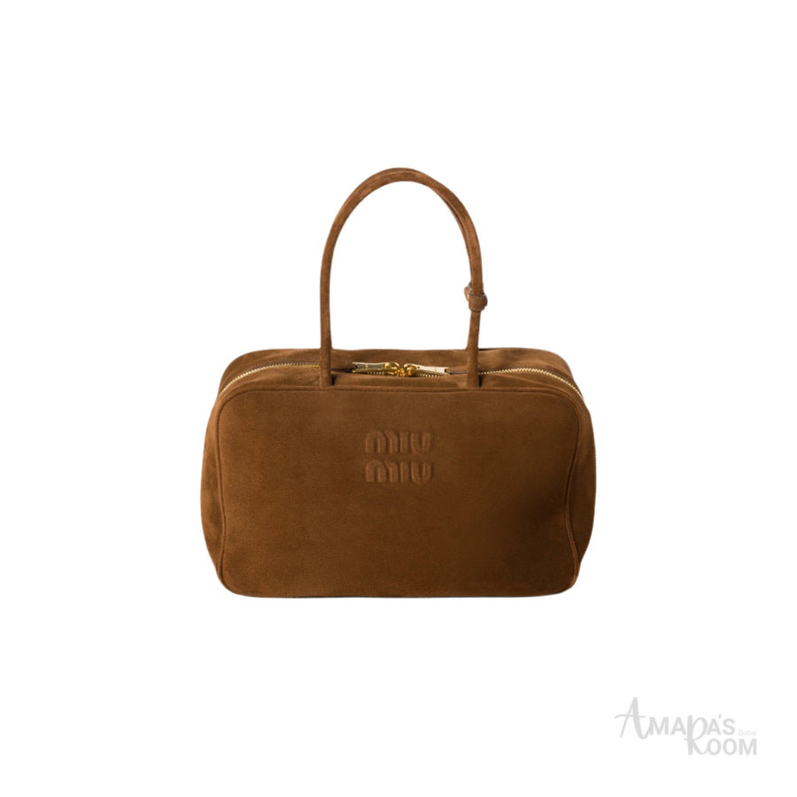 MiuMiu Suede Beau bag Cocoa Brown - Bagistaofficial