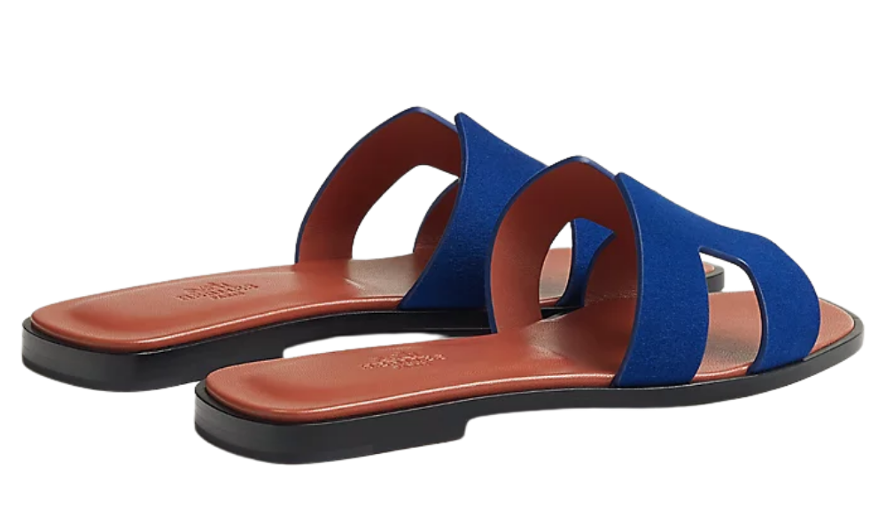 Oran Leather Slides – Cobalt Blue – Amara UAE image 3