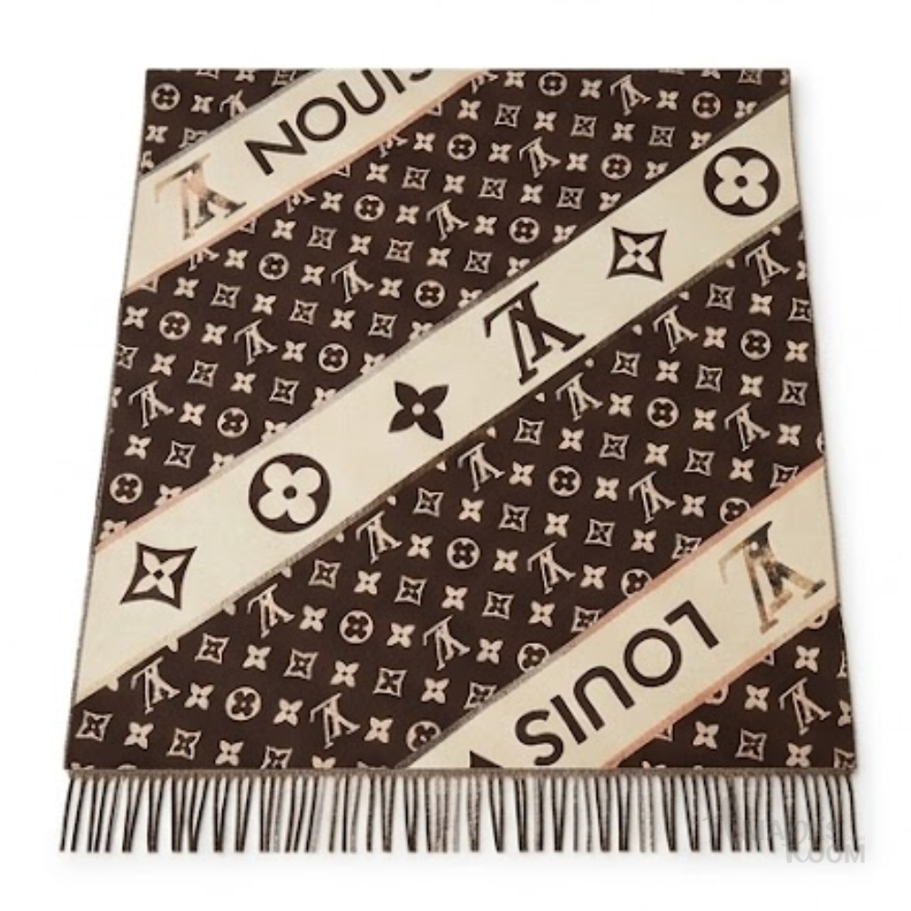 Louis Vuitton | Scarf Monogram Stripe Brown - View 1