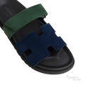 Hermès Chypre Sandals – Bleu Océan / Vert Bouteille - View 2