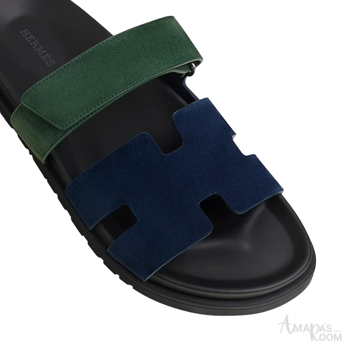 Hermès Chypre Sandals – Bleu Océan / Vert Bouteille - View 2