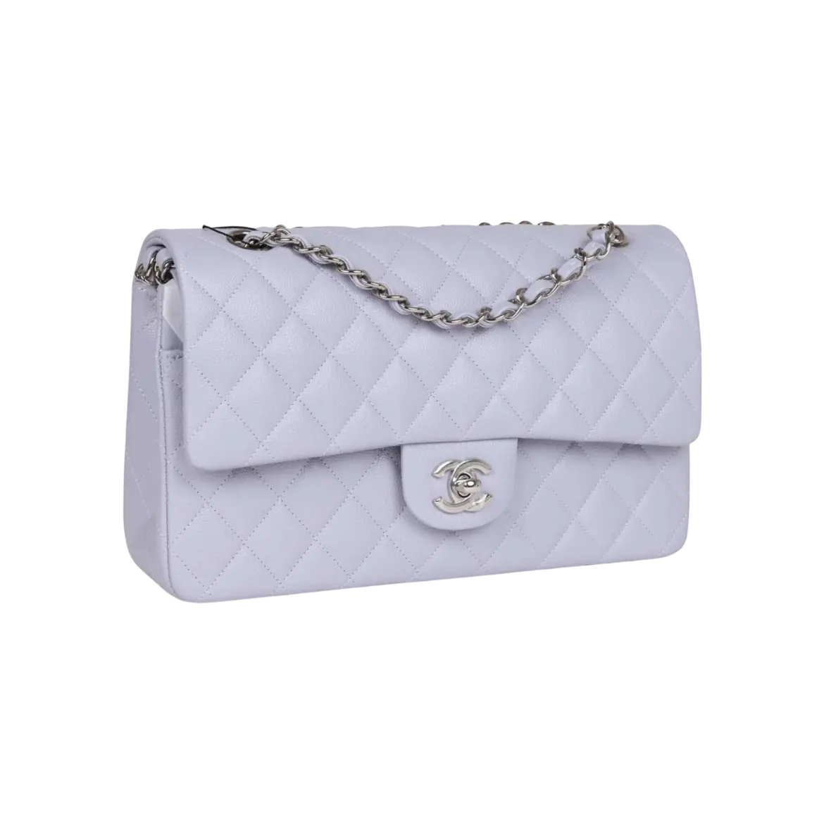 Chanel Classic Double Flap Bag Lavender Caviar Silver Hardware - View 2
