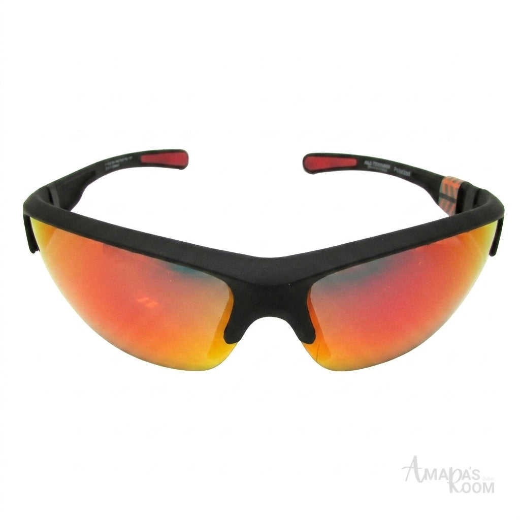 Prada Glasses | Linea Rossa Wrap Frame Orange Pink Mirror