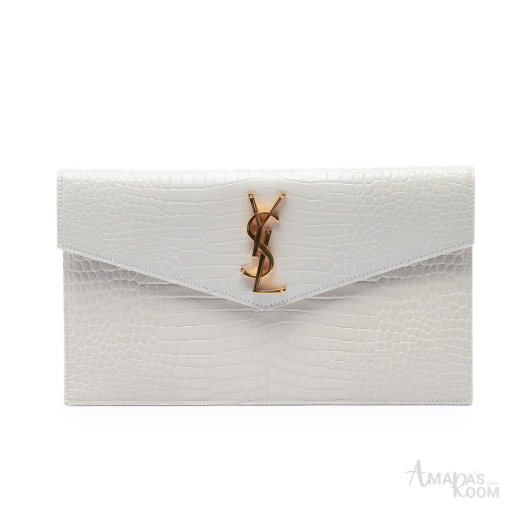 Saint Laurent Uptown Chain Wallet – White - View 1