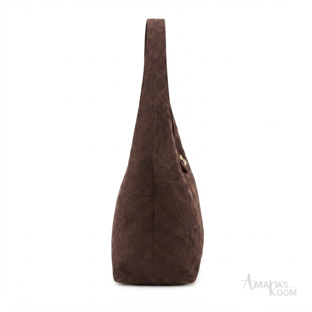 Chanel Suede Hobo Bag – Chocolate Brown - View 2
