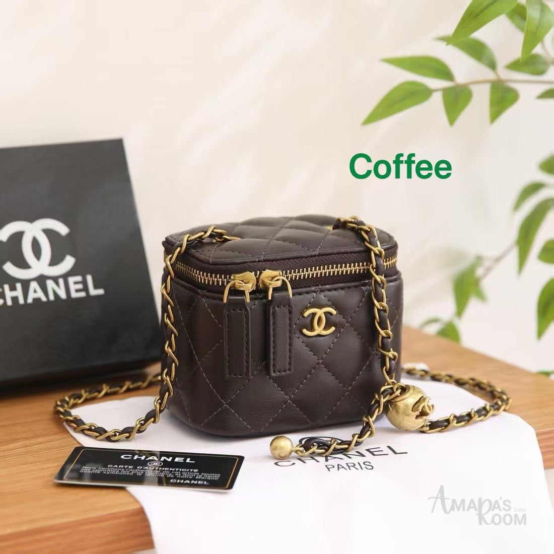 Chanel Bag Quilted Pearl Crush Mini Vanity Case Chain – product view