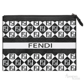 Fendi – Flat Pouch Clutch Bag Black & White