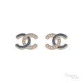Chanel Strass & Enamel CC Stud