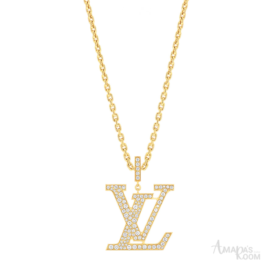 Louis Vuitton Jewelry | LV Large Pendant Diamonds Yellow Gold Necklace