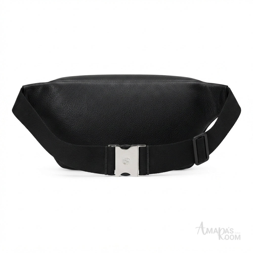Gucci Piuma Calfskin Jumbo GG Embossed Small Belt Bag – Black - View 4
