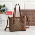 Coach Bag | Mollie Tote 25 (Crossbody Tote Bag) – Khaki Brown (Signature Canvas with Saddle Brown leather trim)