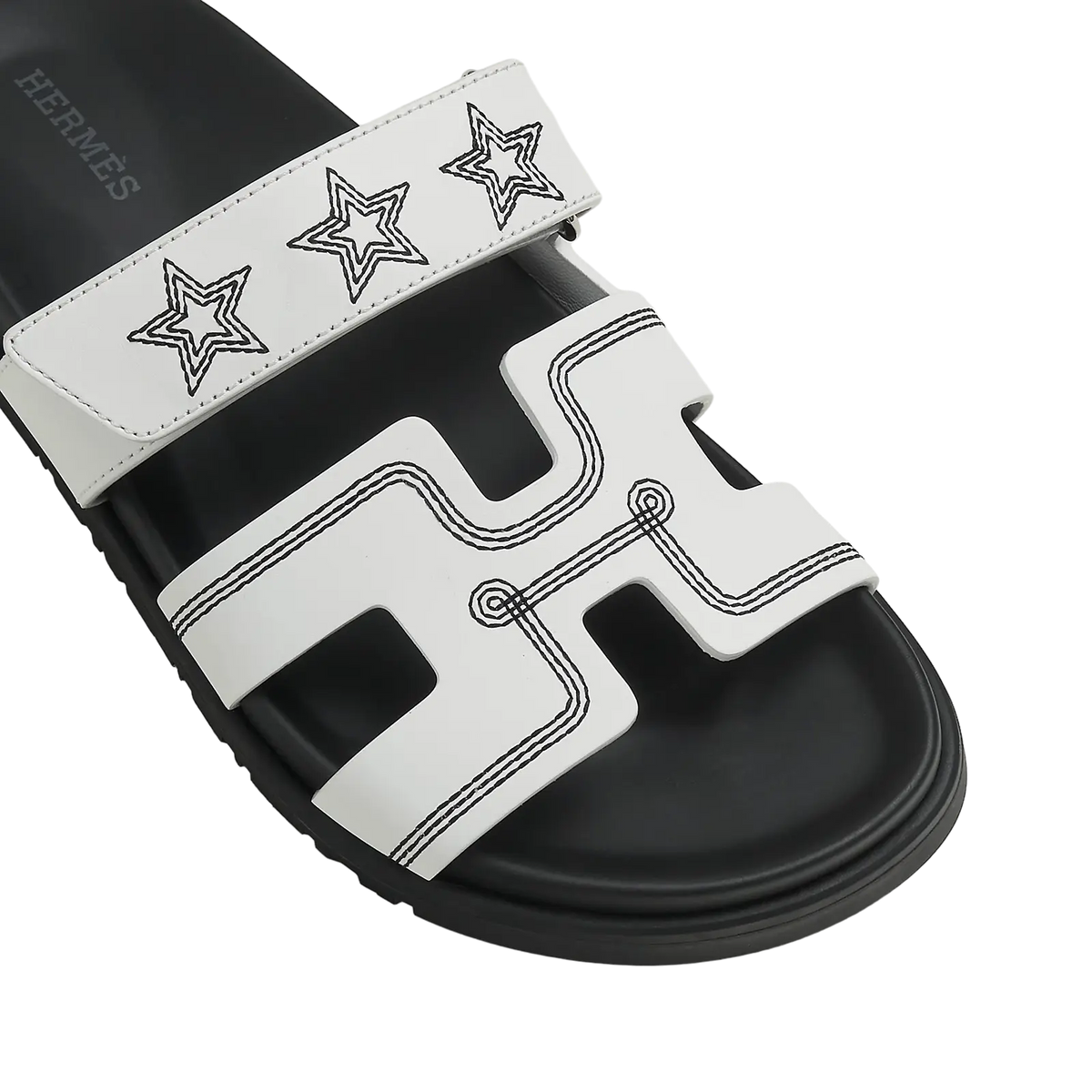 Hermès Chypre Sandals – Blanc Star Print - View 2