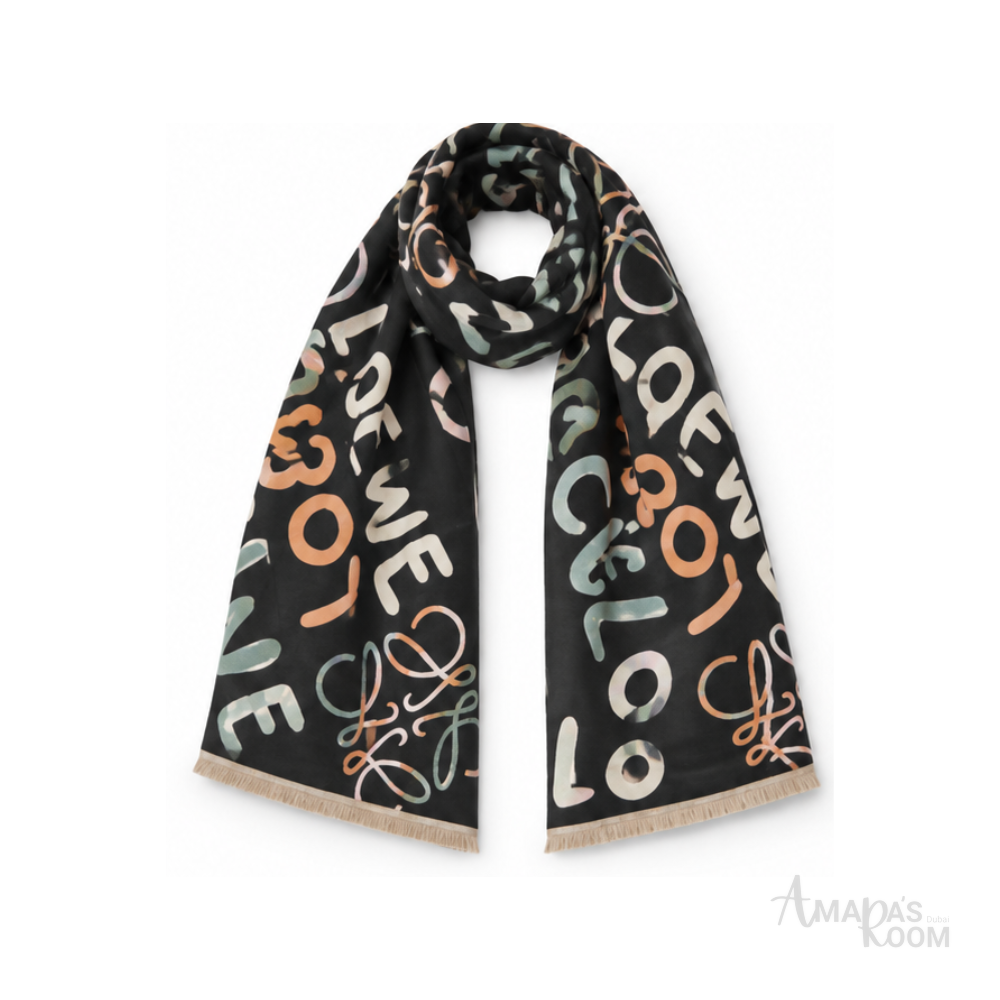 Loewe | Scarf Handwritten Signature Black - View 3