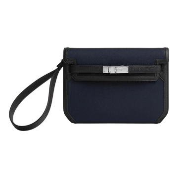 Hermès Depeche 25 Pouch – Bleu Marine / Noir - View 1