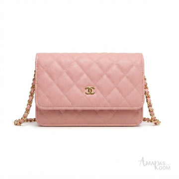 Chanel Wallet – Pink Quilted Caviar Leather - View 1