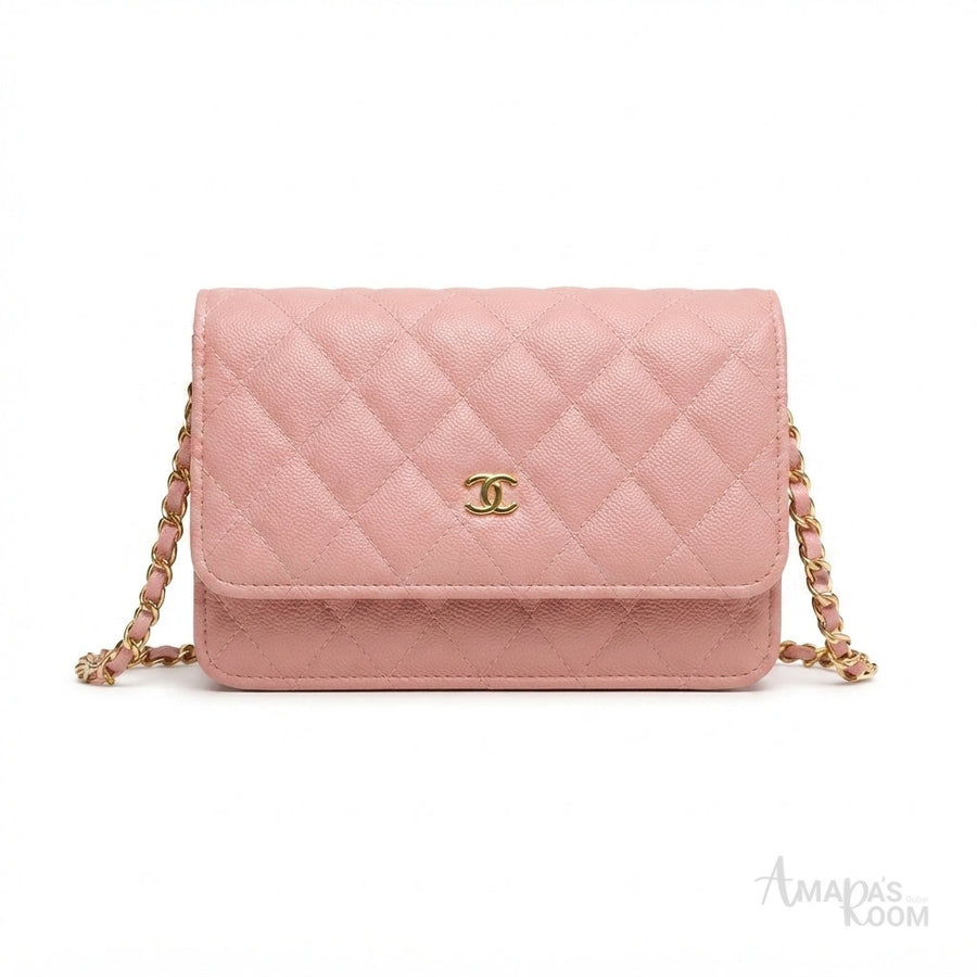 Chanel Wallet – Pink Quilted Caviar Leather - View 1