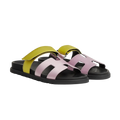 Hermès Chypre Sandals – Violet Pétale / Vert Lime - View 1