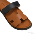 Hermès Chypre Sandals – Naturel H / Noir - View 2