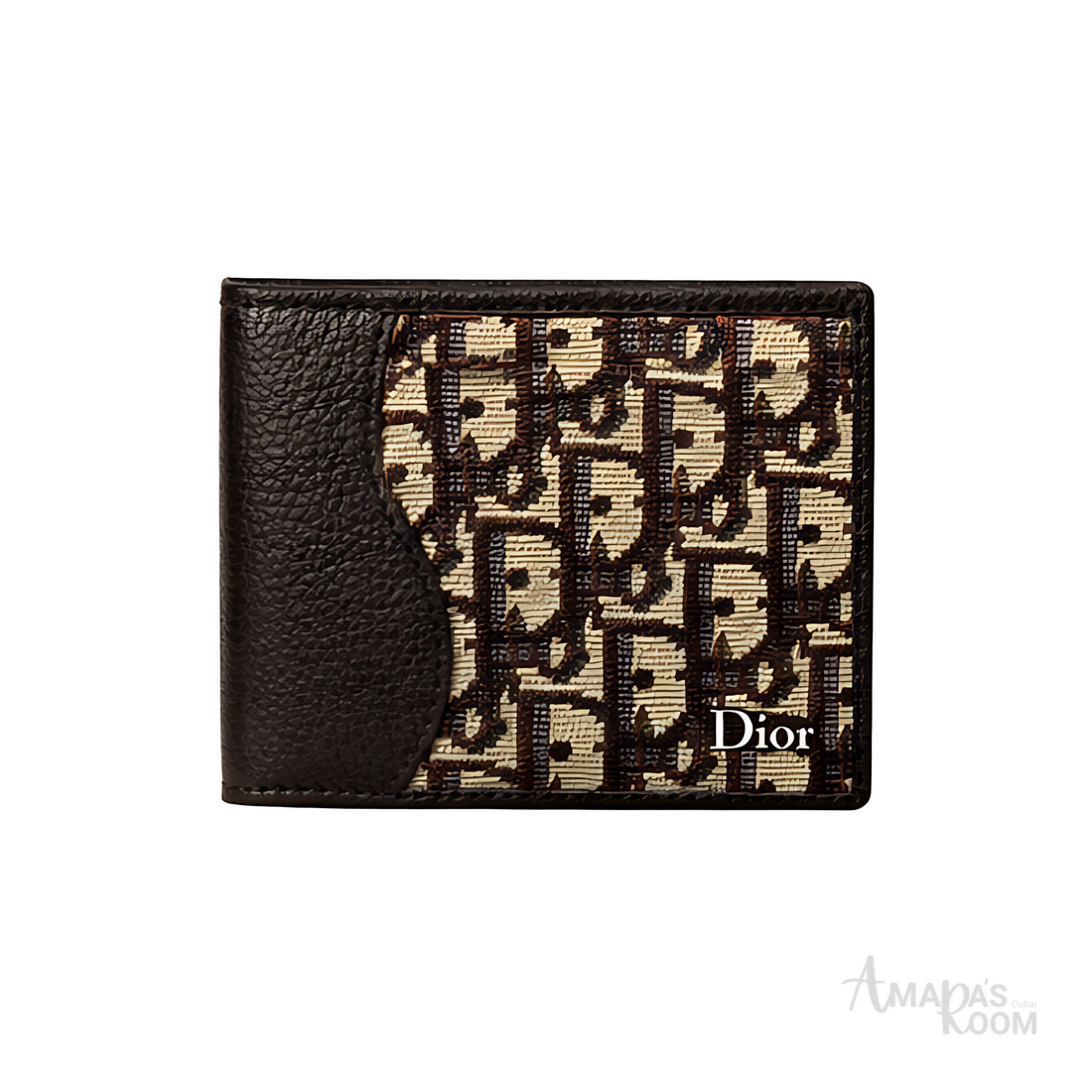 Dior Wallet | Beige Black Oblique Jacquard - View 1