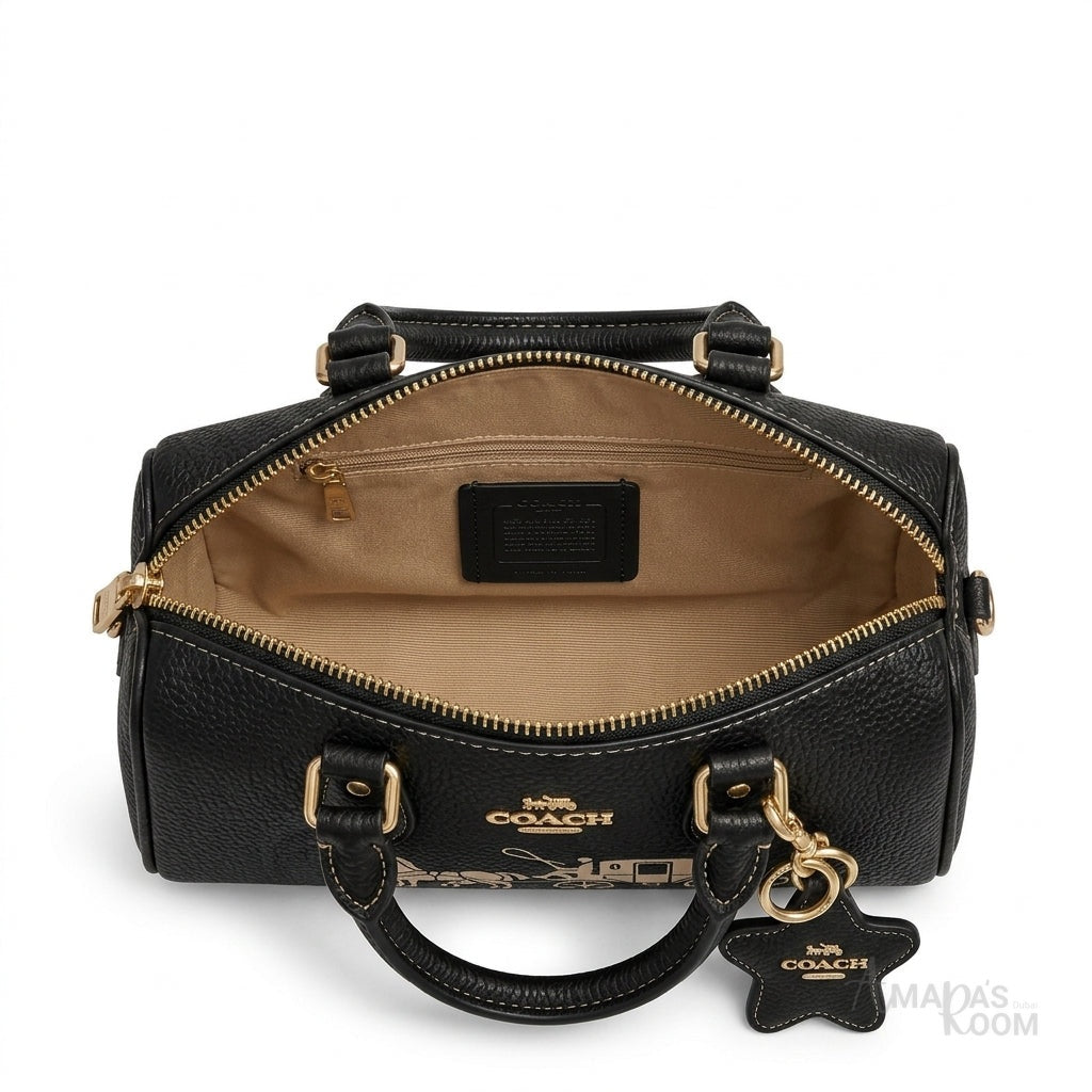 Coach Satchel Handbag – Black Horse & Carriage Print - View 4