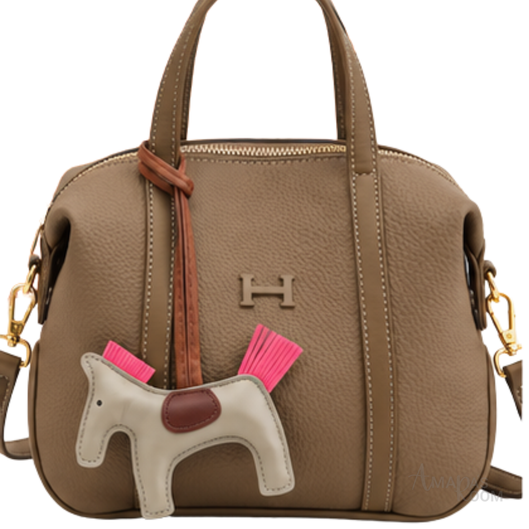 Bag | HERMÈS – Bolide – Bowling Silhouette Satchel Bag – Taupe – Étoupe – Dark Khaki
