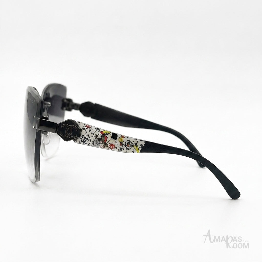 Chanel Sunglasses Black To Clear Tinted - View 2