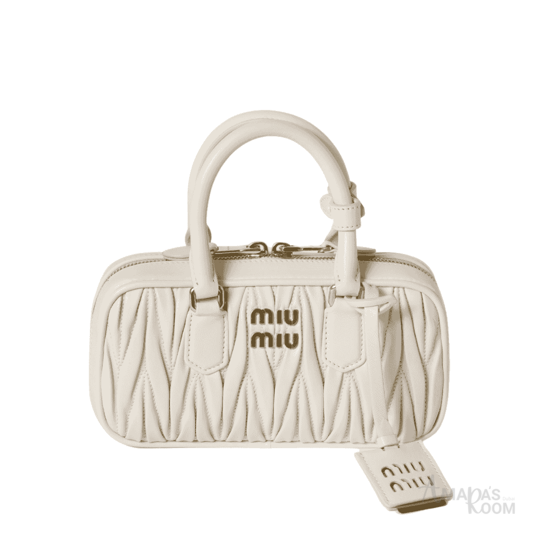 MIUMIU Arcadie matelassé nappa leather mini-bag "White" - Bagistaofficial