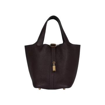 Hermès Picotin Lock 18 Bucket Bag – Rouge Sellier Clemence Gold Hardware - View 1