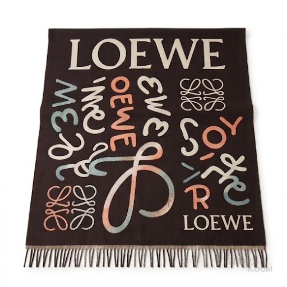 Loewe Scarf | Graphic Monogram Scarf Brown